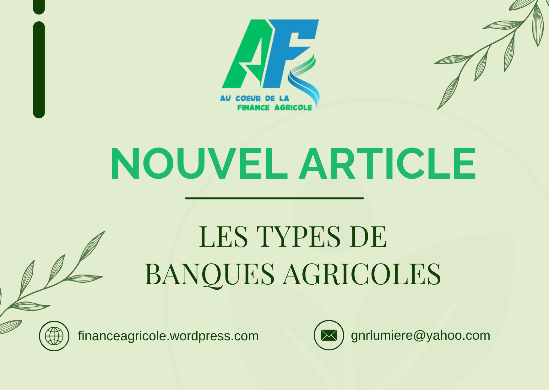 Affiche sur les types de banques agricoles